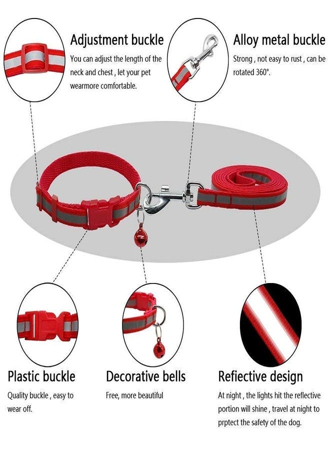 KittuPet Reflective Leash Collar for Puppy Set with Bell for Cats and Dogs 10mm, Colour May Vary - Image 5